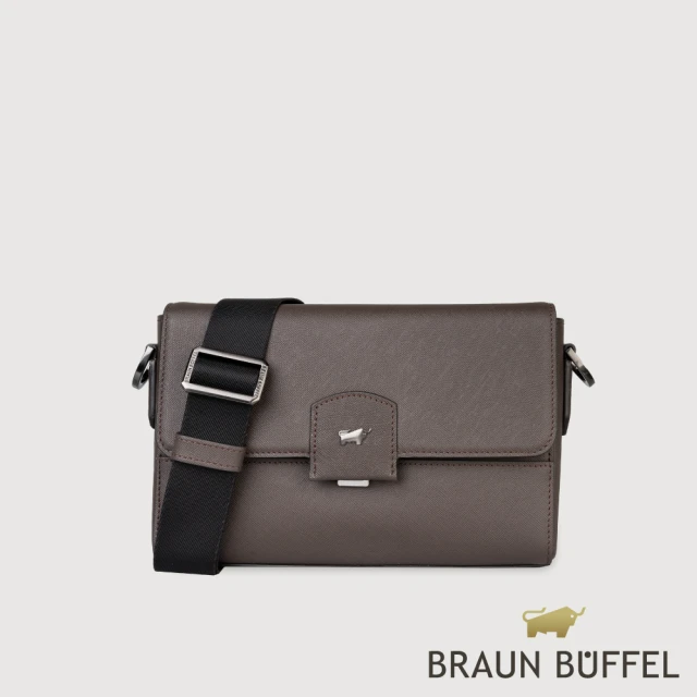 BRAUN BUFFEL 德國小金牛 台灣總代理 巴雷特 小斜背包- 咖啡色(BF546-03-GCO)