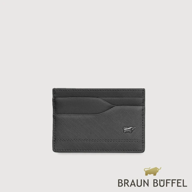 BRAUN BUFFEL 德國小金牛 台灣總代理 巴雷特 6卡卡夾-黑色(BF546-151-BK)