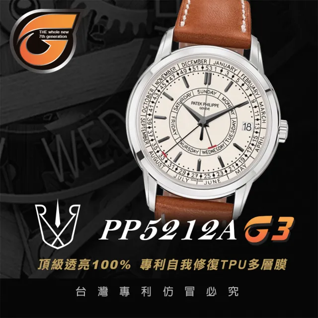 【RX8-G3】第7代保護膜 Patek Philippe百達翡麗 膠帶款 系列腕錶、手錶貼膜(不含手錶)