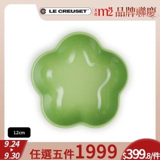 【Le Creuset】瓷器花型盤-小-12cm(棕櫚綠)