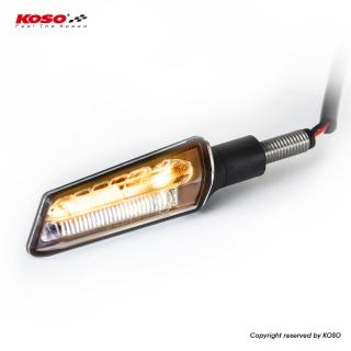 【KOSO】GW-03 序列式雙功能LED燈 前方向燈&前位置燈 車燈(霧黑 / LED：琥珀光 / 燈殼：透明殼)