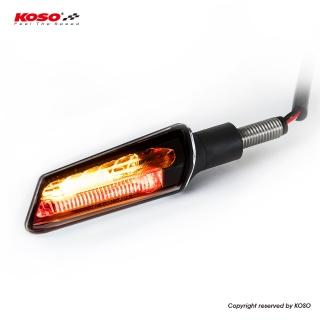 【KOSO】GW-03 序列式雙功能LED燈 後方向燈&後燈 方向指示燈 車燈(霧黑 / LED：琥珀光 / 燈殼：透明殼)