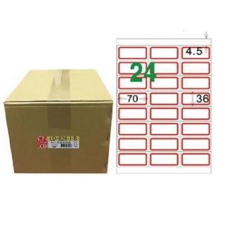 【龍德】LONGDER 三用電腦標籤 A4 24格 36*70mm紅框1000張/箱 LD-826-J-B(適用雷射、噴墨、影印)