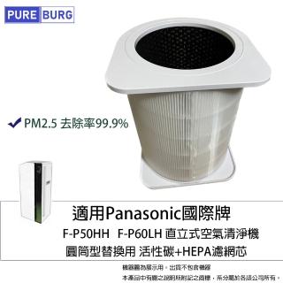 【PUREBURG】適用Panasonic國際牌F-P50HH P50LH P60LH空氣清淨機 副廠除臭活性碳HEPA濾網