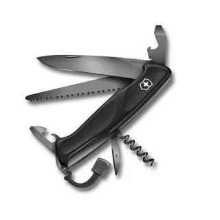 【VICTORINOX 瑞士維氏】Ranger Grip 55 瑞士刀/130mm/極黑(0.9563.C31P)
