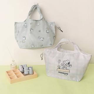 【Norns】母親節禮物 Peanuts史努比mini eco bag(Snoopy廣口購物袋 環保袋 折疊輕巧好收納手提