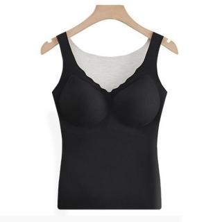 【米蘭精品】現貨+預購 發熱衣內衣(蠶絲保暖胸墊背心女衛生衣4色74ih1)