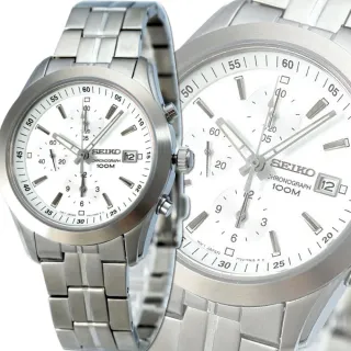 【SEIKO 精工】CS三眼系列/時尚白面精鋼腕錶42㎜-加超值好禮 SK004(SNDA85P1/7T92-0KK0)