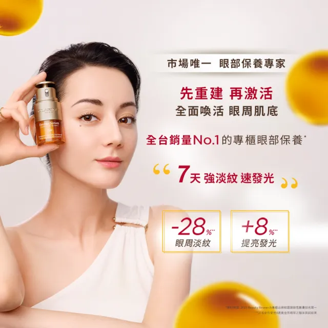 【CLARINS 克蘭詩】眼周保養雙霸組(賽車眼霜15ml+黃金亮眼萃20ml/週年慶)