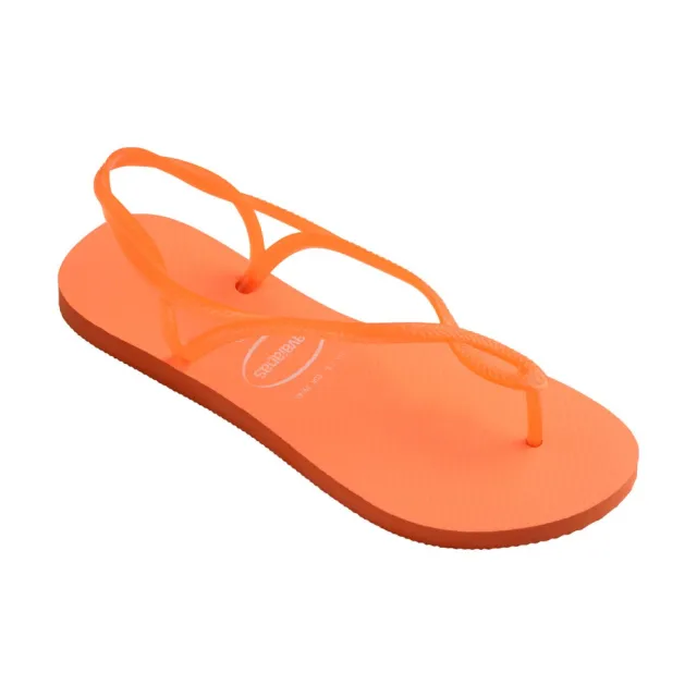 【havaianas 哈瓦仕】涼鞋 女鞋 拖鞋 夾腳拖 Luna Neon 螢光橘 4149134-5568W(哈瓦士)