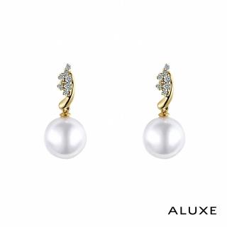 【ALUXE亞立詩】18K金 AKOYA珍珠 7-7.5mm 珍珠鑽石耳環 純愛之珠 EE0038