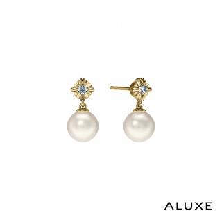 【ALUXE 亞立詩】AKOYA珍珠 7-7.5mm 10K金 珍珠鑽石耳環(珍愛系列 Be charming EE0219)