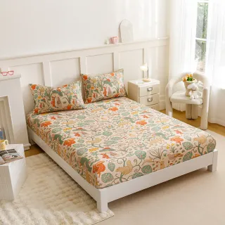 【PETER RABBIT】比得兔與V&A博物館 森物語-雙人床包枕套三件組(正版授權/床包/枕套/三件組)