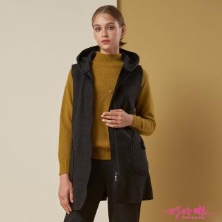 【巧玲瓏】毛球連帽長版背心 3124653