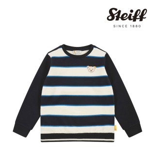 【STEIFF】熊頭童裝 條紋長袖T 內刷毛(長袖上衣)