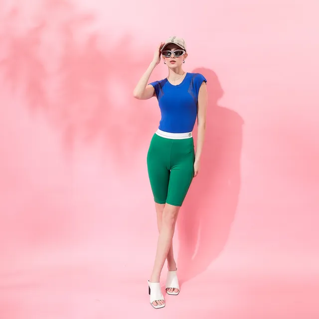 【ICHE 衣哲】法式時尚側拼接小包袖造型上衣