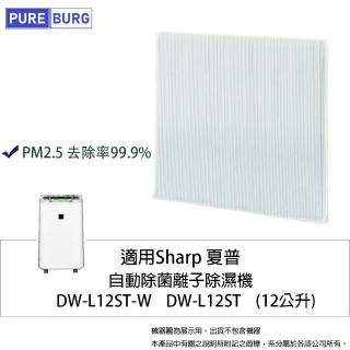 【PUREBURG】適用 Sharp 夏普自動除菌離子除濕機 DW-L12ST-W DW-L12ST 12L公升 副廠HEPA濾網