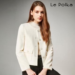 【Le Polka】簡約圓領貼袋式外套-女