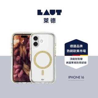 【LAUT 萊德】iPhone 16 磁吸360氣墊軍規耐衝擊保護殼-璀璨金(支援MagSafe功能)