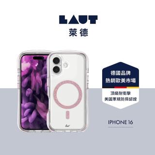 【LAUT 萊德】iPhone 16 磁吸360氣墊軍規耐衝擊保護殼-璀璨粉(支援MagSafe功能)