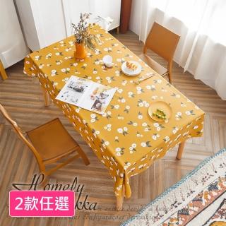 【Homely Zakka】北歐繁花印花桌巾140X180cm 2款任選(餐桌布 圓桌巾 長桌巾 桌墊 茶几布)