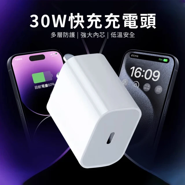 Ouboo 30W PD快充充電器 Type-C快速充電器 豆腐頭 iPhone16快充頭(官方同款快充頭)