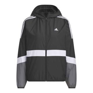 【adidas 愛迪達】外套 女款 運動外套 風衣外套 防曬 TEAM WD JKT 黑 JG3389