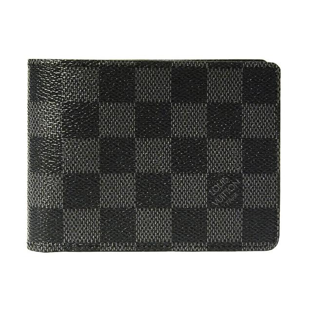 【Louis Vuitton 路易威登】LV N62663經典棋盤格LOGO Damier Infini皮革3卡對折短夾(黑)