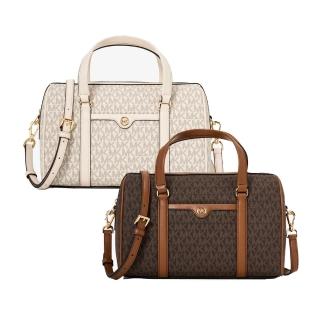 【Michael Kors】滿版LOGO拼接皮革兩用包