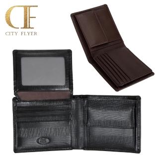 【CITY FLYER】城市旅者柏林石紋系列牛皮上翻零錢皮夾錢包短夾男夾(黑色/咖啡)