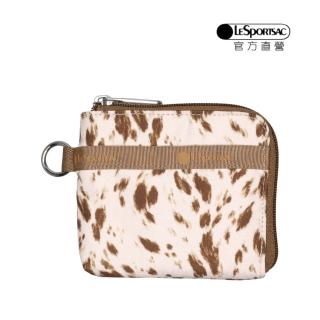 【Lesportsac】輕量材質 極簡輕薄錢包(1112 抽象鹿紋)