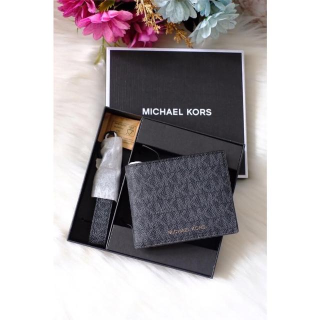 【Michael Kors】MK 防刮皮革六卡皮夾+鑰匙圈禮盒組/男生皮夾禮盒(送禮自用皆可)