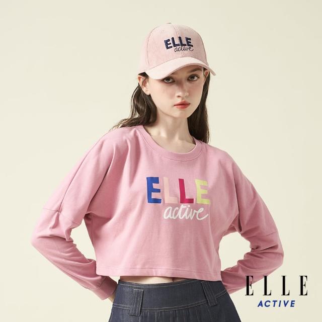 【ELLE ACTIVE】女款 短版圓領長袖上衣-粉色(EA24A2W1702#72)