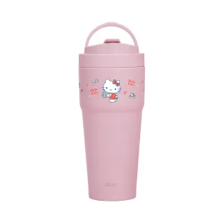 【WOKY 沃廚】SANRIO聯名_渾圓杯750ml-附彈跳吸管(HelloKitty/隨行杯/吸管杯/保冰保溫)