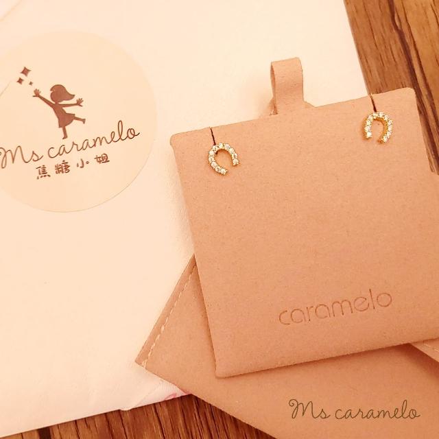 【焦糖小姐 Ms caramelo】925純銀  U型馬蹄(鋯石耳環)