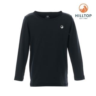 【Hilltop 山頂鳥】ZISOFIT保暖POLYGIENE抗菌吸濕快乾長袖圓領彈性衛生衣 童款 黑｜PH56XC60ECA0