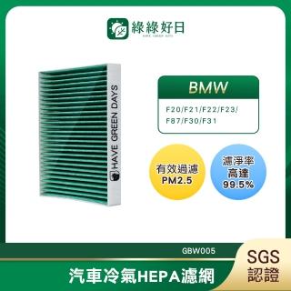 【Have Green Days 綠綠好日】適用 BMW 1系列 F20/F21 2011~汽車冷氣濾網 HEPA濾網 GBW005 單入組