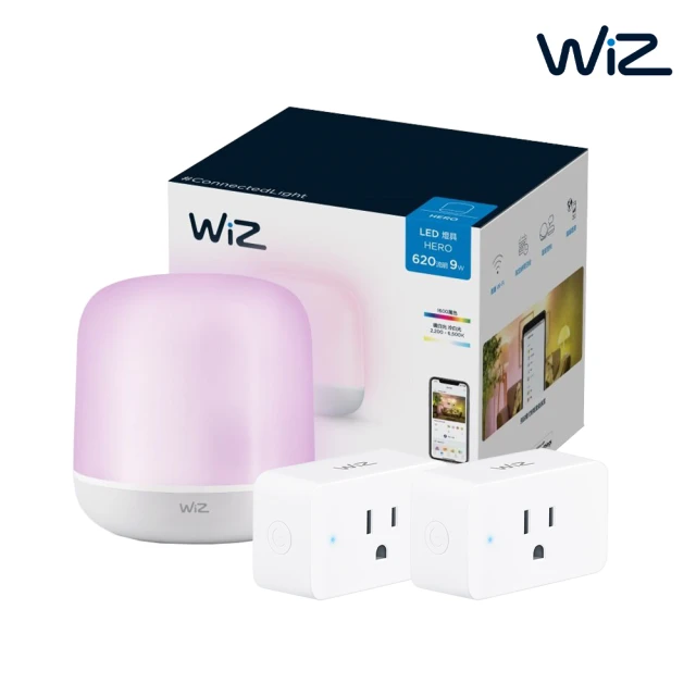 Philips 飛利浦 WiZ 智慧 LED 氛圍情境燈x1+WiZ 智慧插座x2