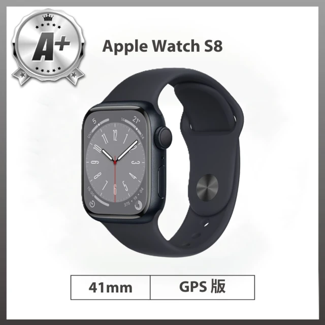 Apple A+級福利品 Apple Watch S8 GPS版 41mm(鋁金屬錶殼搭配運動型錶帶)