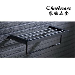 【T6400-1】304不鏽鋼方管 霧黑浴巾架 60cm(浴巾架.置衣架.毛巾架.消光黑.工業風.衛浴配件.毛巾桿.置物架)