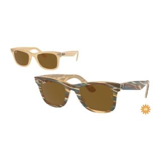【RayBan 雷朋】Wayfarer 變色鏡框 太陽眼鏡 墨鏡(RB2140F 140833、 1407R5 52mm)