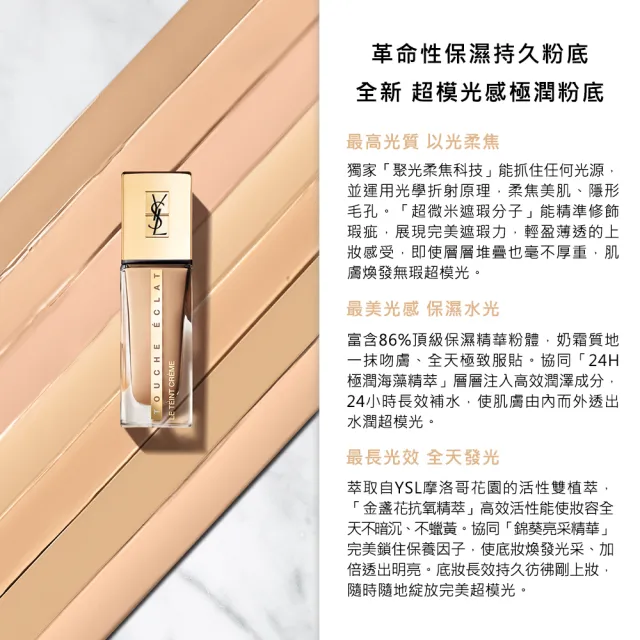 【YSL】官方直營 超模光感極潤粉底 25ml(柔焦瑕疵/任選1款)