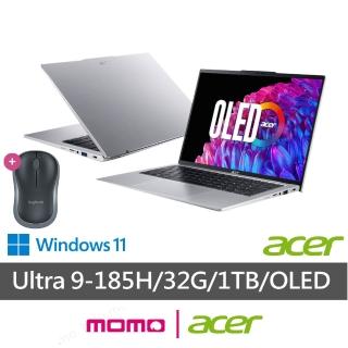 【Acer 宏碁】無線滑鼠組★14吋Ultra9 AI筆電(Swift Go/EVO/SFG14-73-9896/Ultra 9-185H/32G/1TB/W11/OLED)