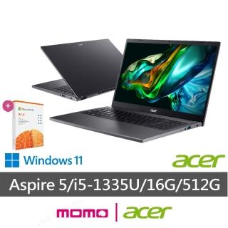 【Acer 宏碁】微軟M365組★15.6吋 IPS i5輕薄筆電(Aspire 5/A515-58P-58C9/i5-1335U/16G/512G/W11)