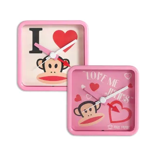 【Paul Frank 大嘴猴】潮流時尚 方形指針鬧鐘(粉色/白色/TCJH0302/TCJU0803)