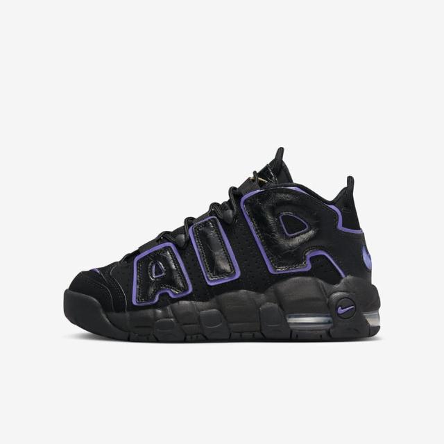 【NIKE 耐吉】Air More Uptempo GS 大童 休閒鞋 經典 復古 大AIR 真皮 黑(DX5954-001)