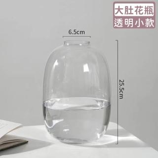 【好拾選物】輕奢簡約大肚玻璃花瓶-透明(小)