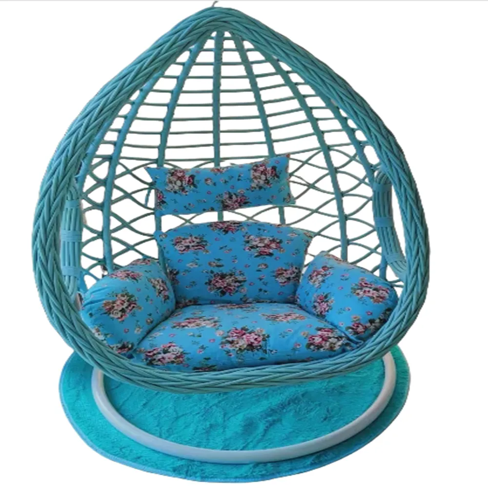 【YouPin】北歐室內吊籃陽臺單人田園仿藤椅吊椅成人搖椅秋仟家用現代免打孔(吊椅)