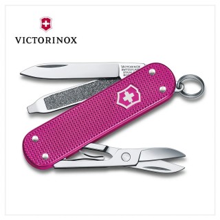 【VICTORINOX 瑞士維氏】Flamingo Party經典鋁合金紫紅 5用瑞士刀款 58mm(0.6221.251G)