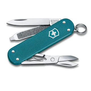 【VICTORINOX 瑞士維氏】Wild Jungle經典鋁合金湖水藍 5用瑞士刀款 58mm(0.6221.242G)